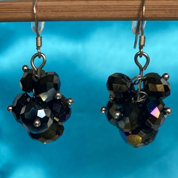 DK# Beautiful 925 Silver & Crystal Dangle Earrings - Picture 3 of 10